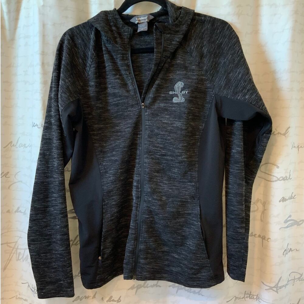 Shelby Cobra Landway Embroidered Full Zip Hoodie Gray Black Women's Medium
